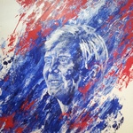 vanuit het realisme ben ik me gaan ontwikkelen in nieuwe technieken en materialen. Hiervoor gebruik in een abstracte achtergrond waar ik een figuur of portret in verwerk.