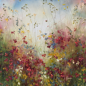 Een overzicht van de schilderijen in de Bloemen-serie. Alle schilderijen zijn acryl op doek.