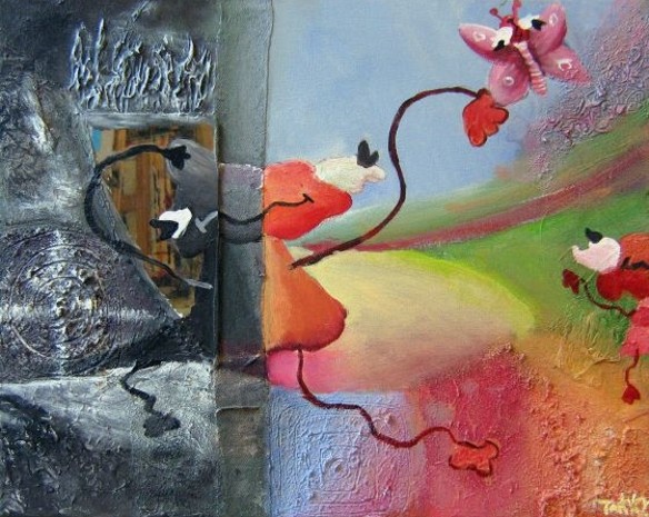 Het verleden weerspiegeld in het heden in kleur