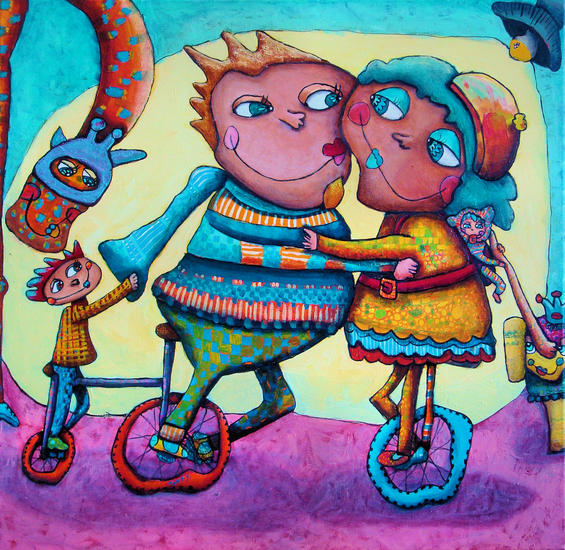 Mike toos papa en elena op fiets avontuur