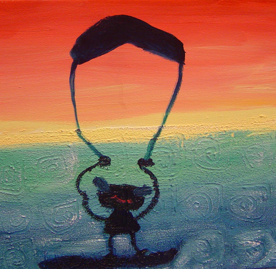 gedragen door de wind