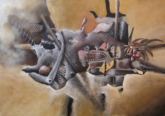 Liggend Naakt in Tinnen Emmer met wilde Bloemen en Appel