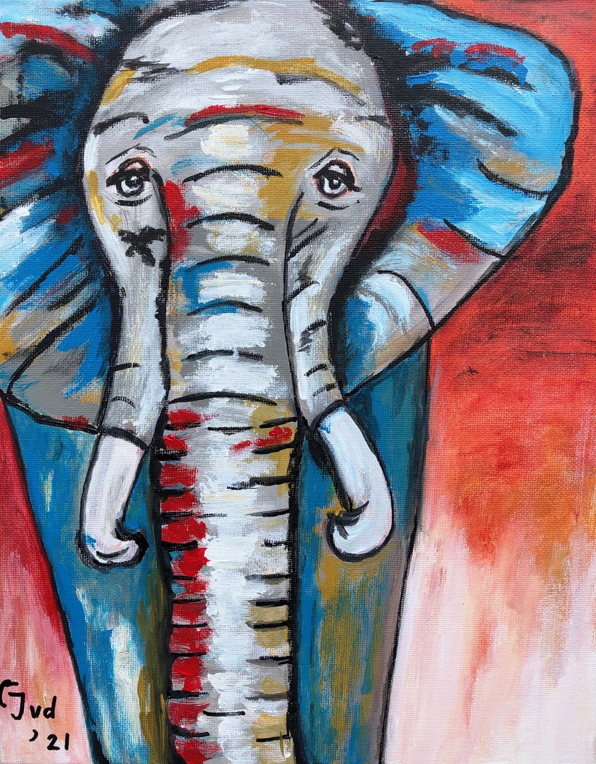 Veelkleurige olifant