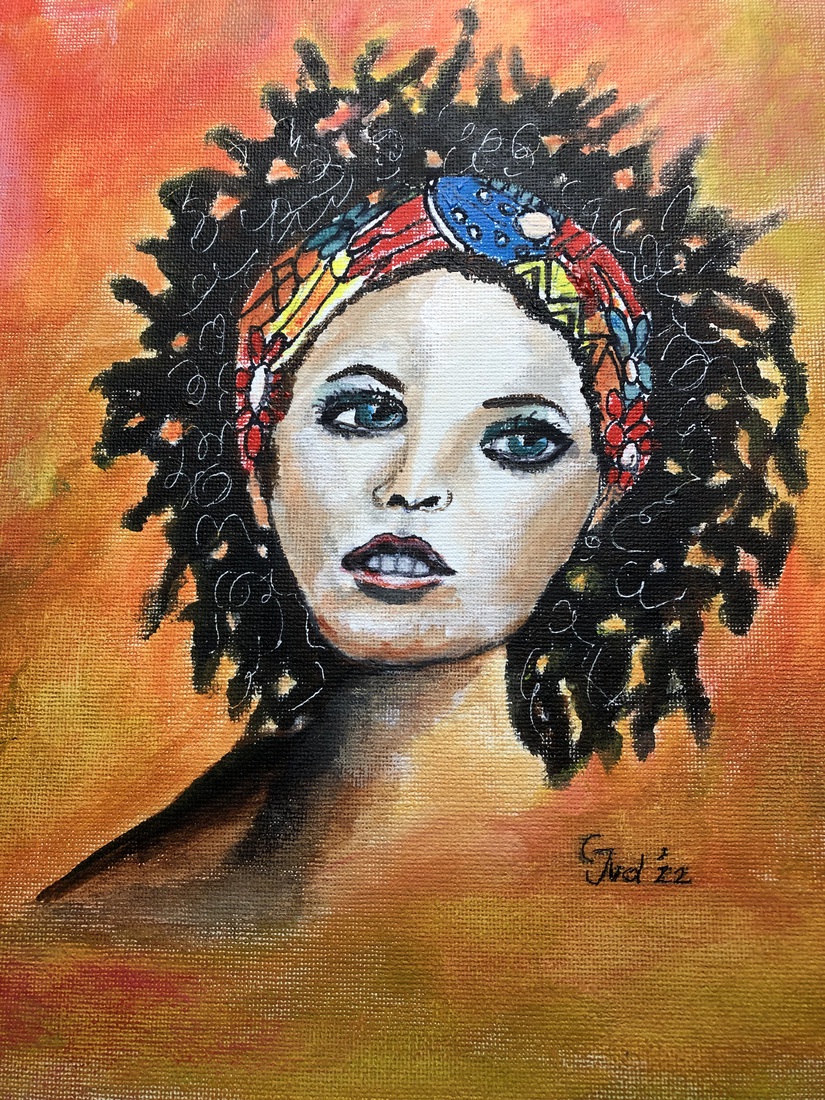 Vrouw met rasta kapsel