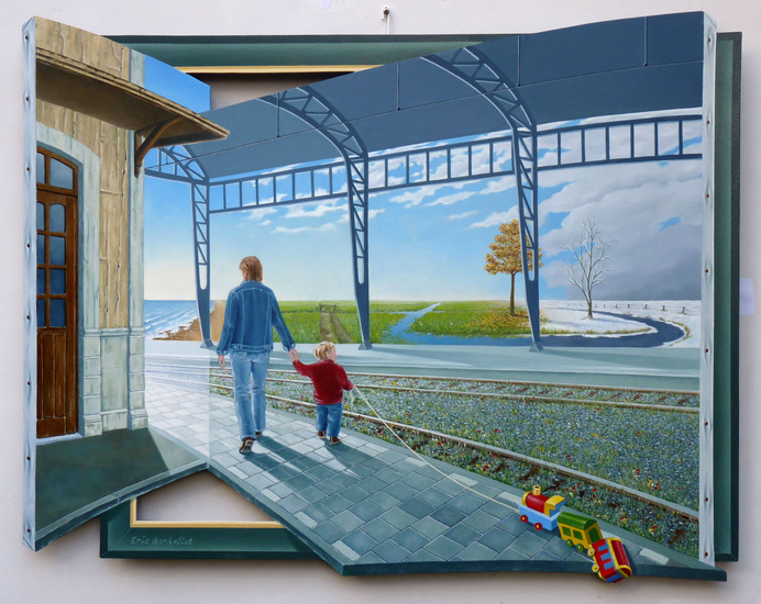 DE WANDELING.   (nu te zien bij de kunstenaar)