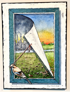 Papier Batik is een weinig gebruikte werkwijze op papier met water, plakkaatverf, oost indische inkt en aquarelverf.