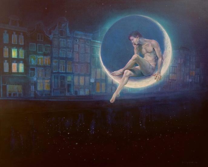 maanlicht op de gracht