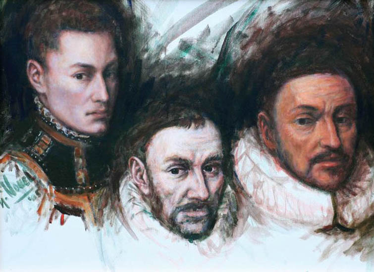 Study Triple portrait of the Prince of Orange