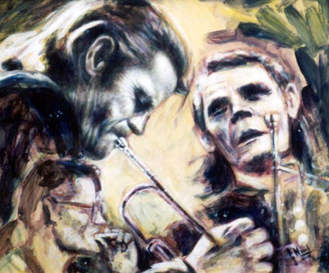 Jazzy Triple portrait of Chet