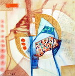 Small works - watercolor, pencils, handmade relief