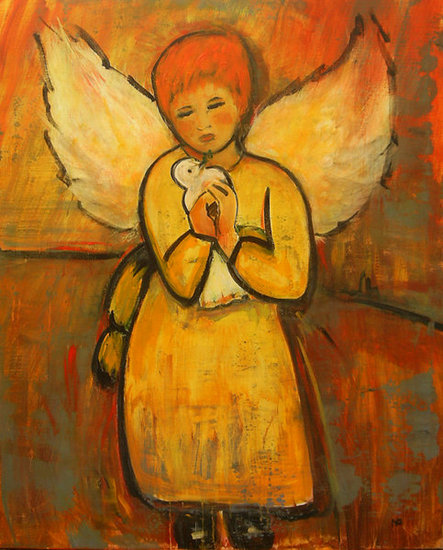 Engeltje met duif .©
