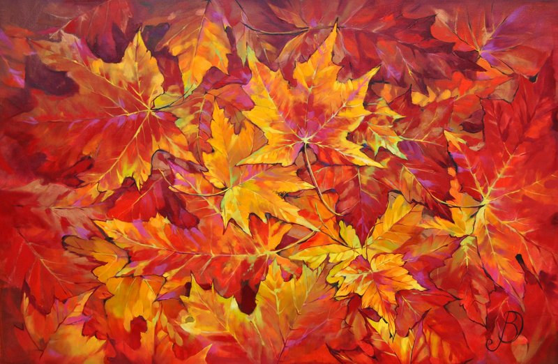 bladeren in het vuur