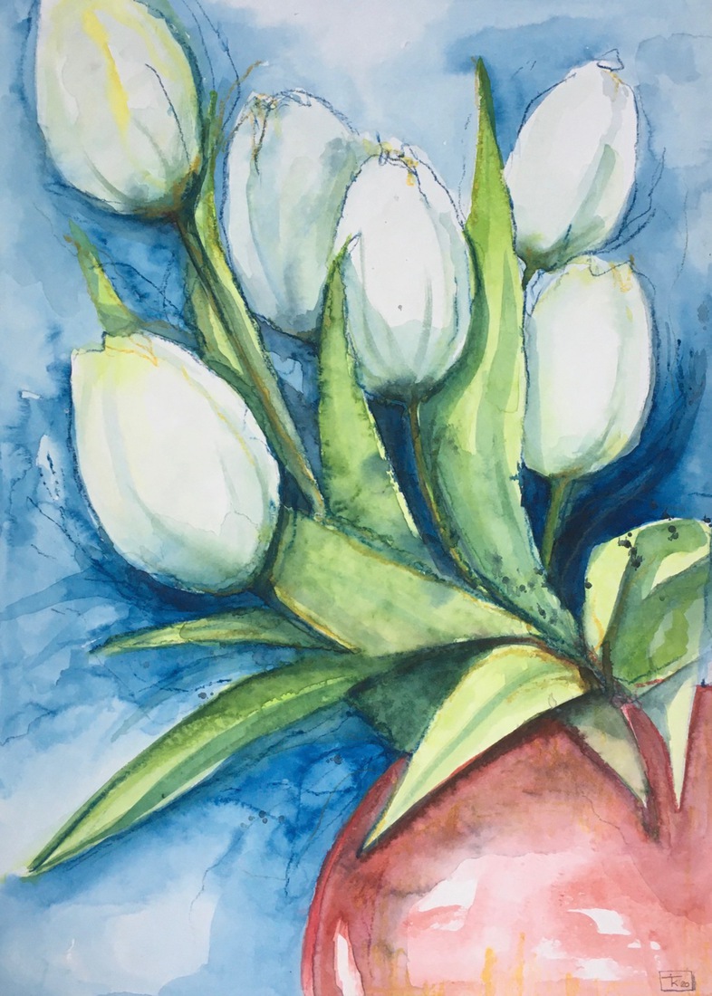 witte tulpen