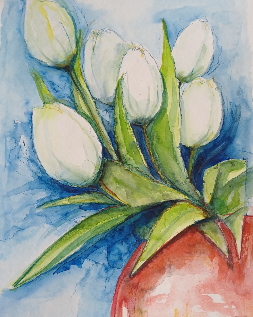 witte tulpen