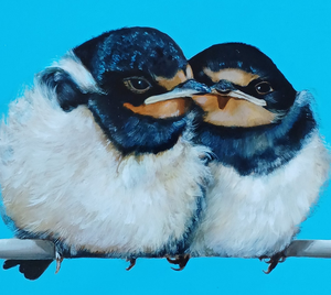 Verschillende vogels in verschillende technieken