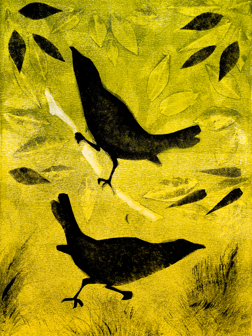 Vrolijke vogels limegroen en geel