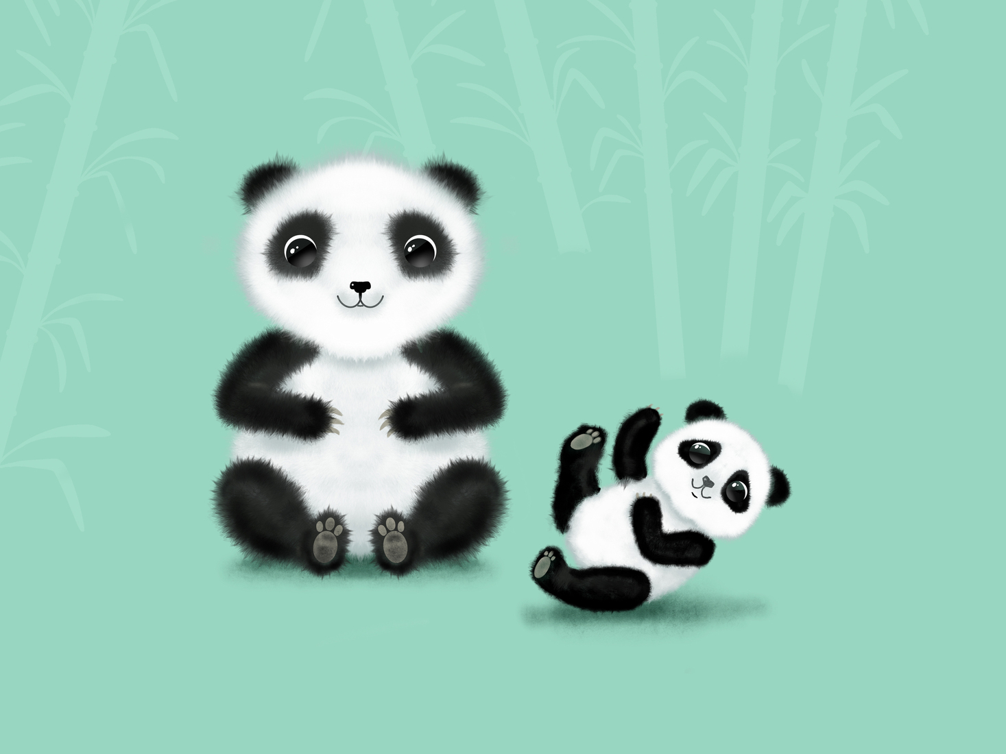Panda moeder en kind