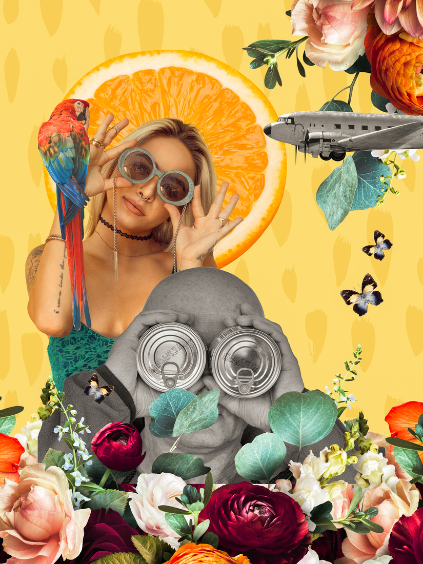 Ik zie je! Gele collage.