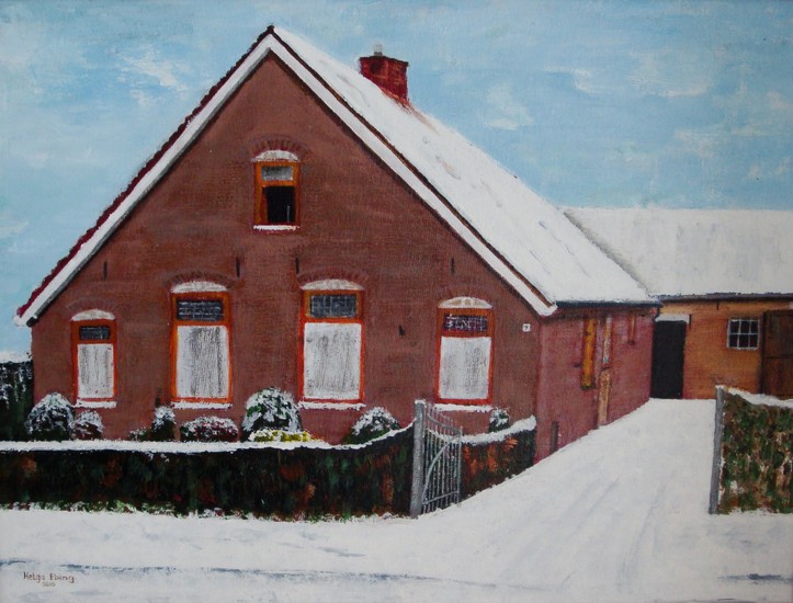 boerderij in de sneeuw