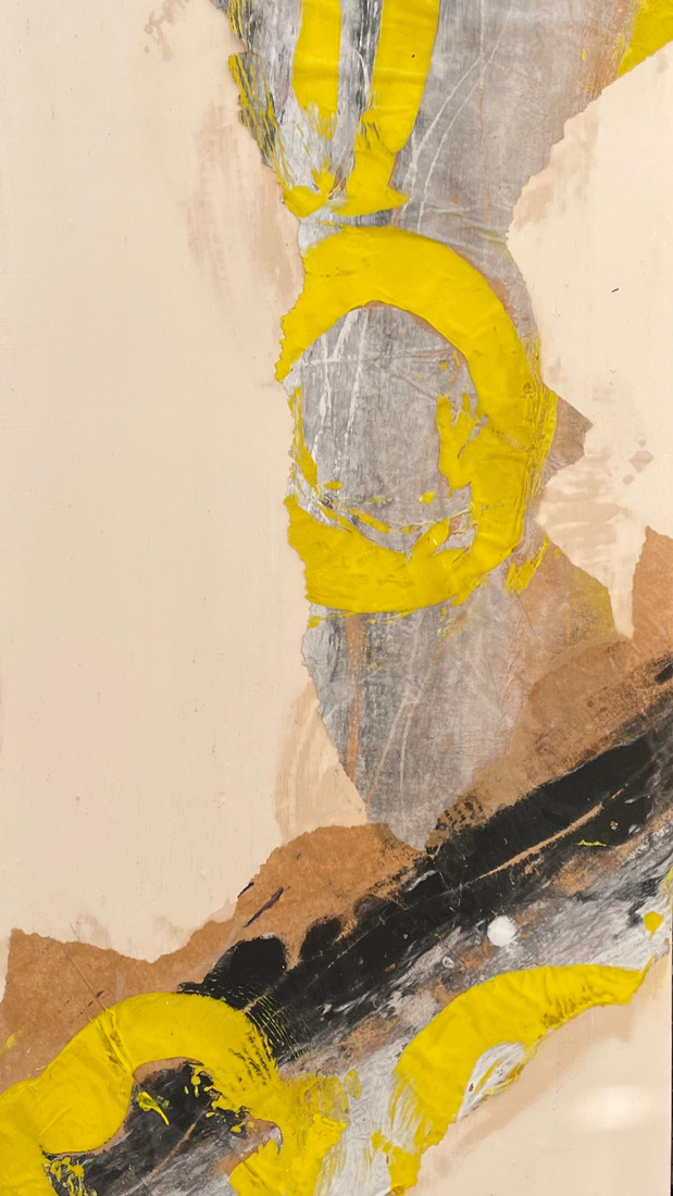 Abstract geel,bruin en zwart