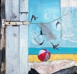 Schilderijen gemaakt in het thema 'Luchtig' voor de zomerexpositie van Galerie Sille