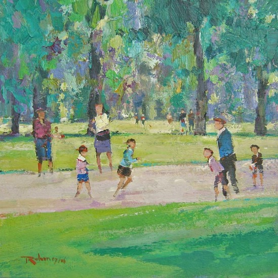 Spelende kinderen in het park.
