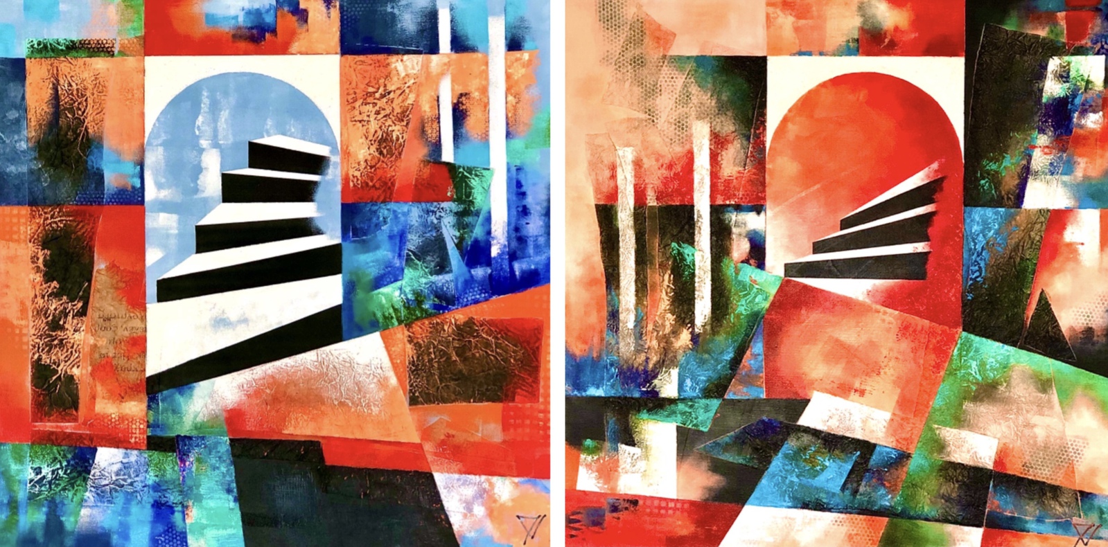Opportunity & Upstairs - abstract tweeluik