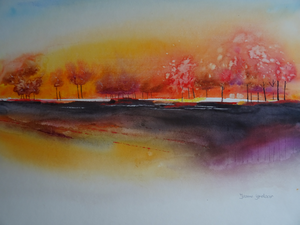 Diverse nieuwe schilderijen gemaakt met acryl of aquarel.