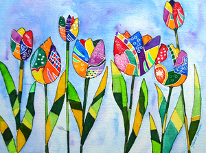 Kleine aquarellen gemaakt om kaarten van te maken.