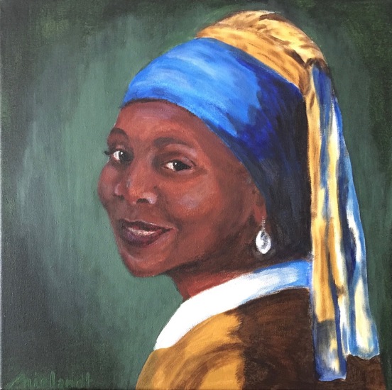 portret Dudu met parel