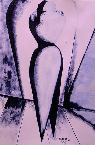 Femme aux jambes pointues