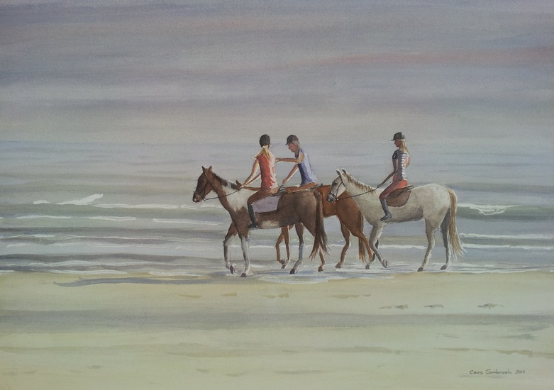 paarden op strand normandie 1