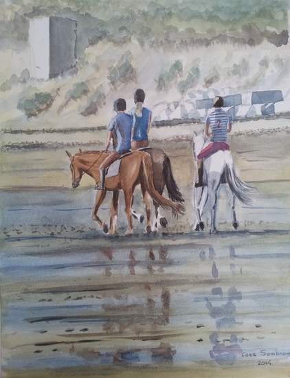 paarden op strand normandie 2