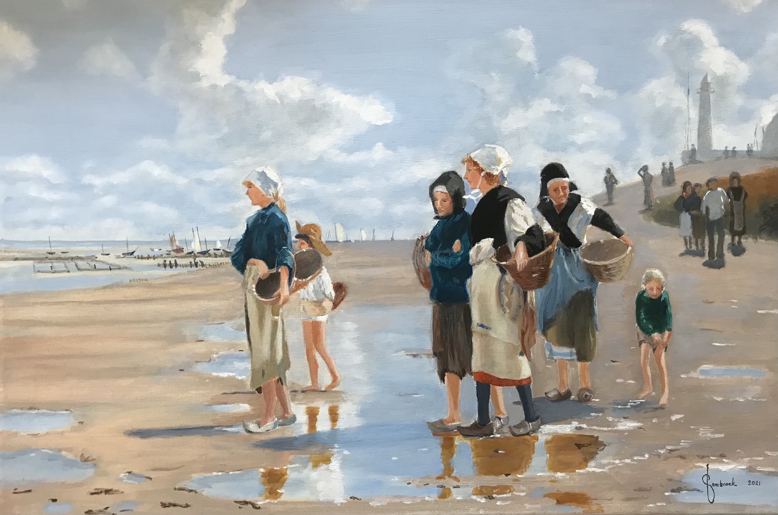 De oester verzamelaars Cancale (studie)