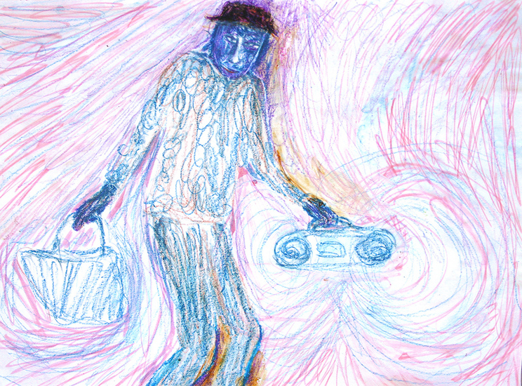 shopping with ghettoblaster