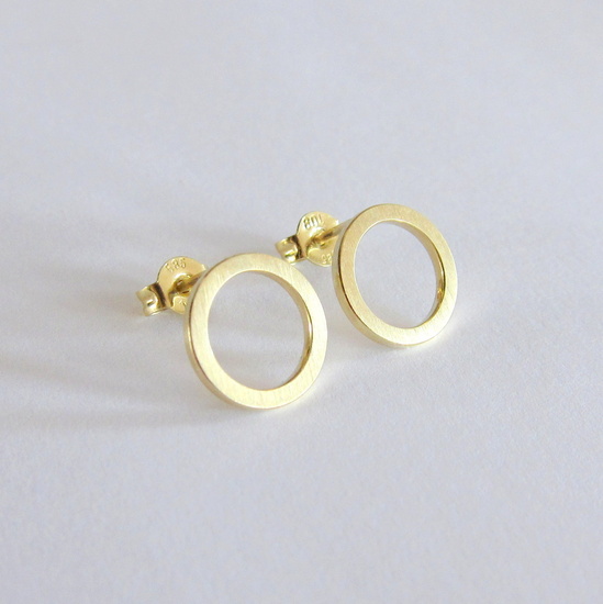 cirkel oorbellen in geelgoud
