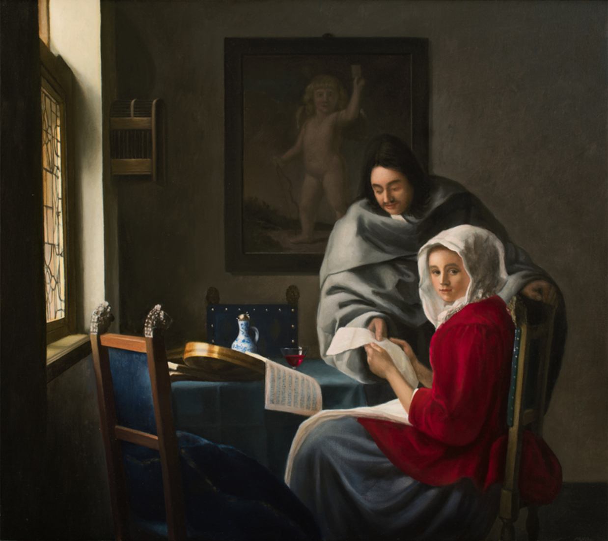 Girl interumpted at her Music - Vermeer by mvc