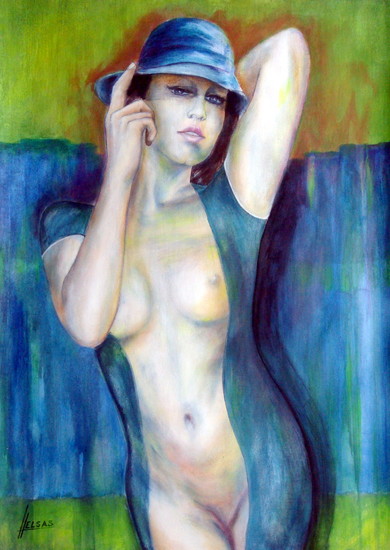 meisje met de blauwe hoed