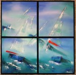 Olieverf schilderijen op bespannen doeken