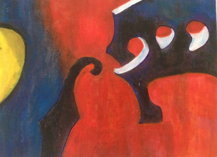 Detail van Contrabas