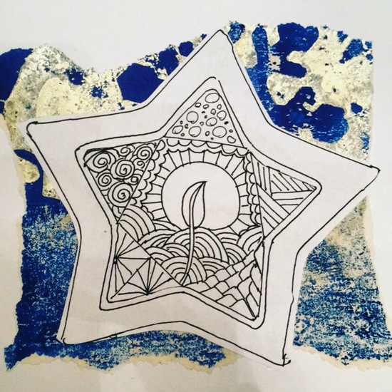 Kerstkaart zentangle 1