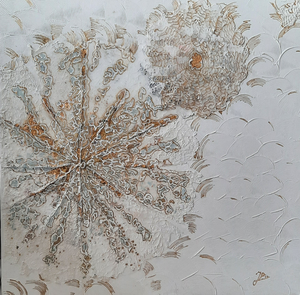 Diverse materialen met bladgoud afgewerkt met epoxy.