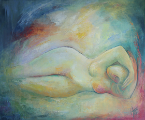 Schilderijen op doek. Geabstraheerd figuratief.