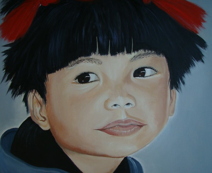 Saar, met rode strikjes