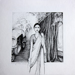India in zwart wit is een impressie, met tekenpen in Oost Indische inkt, van de reis naar India