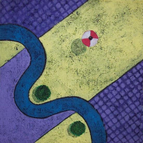 Ballon rood wit 2 bomen (237)