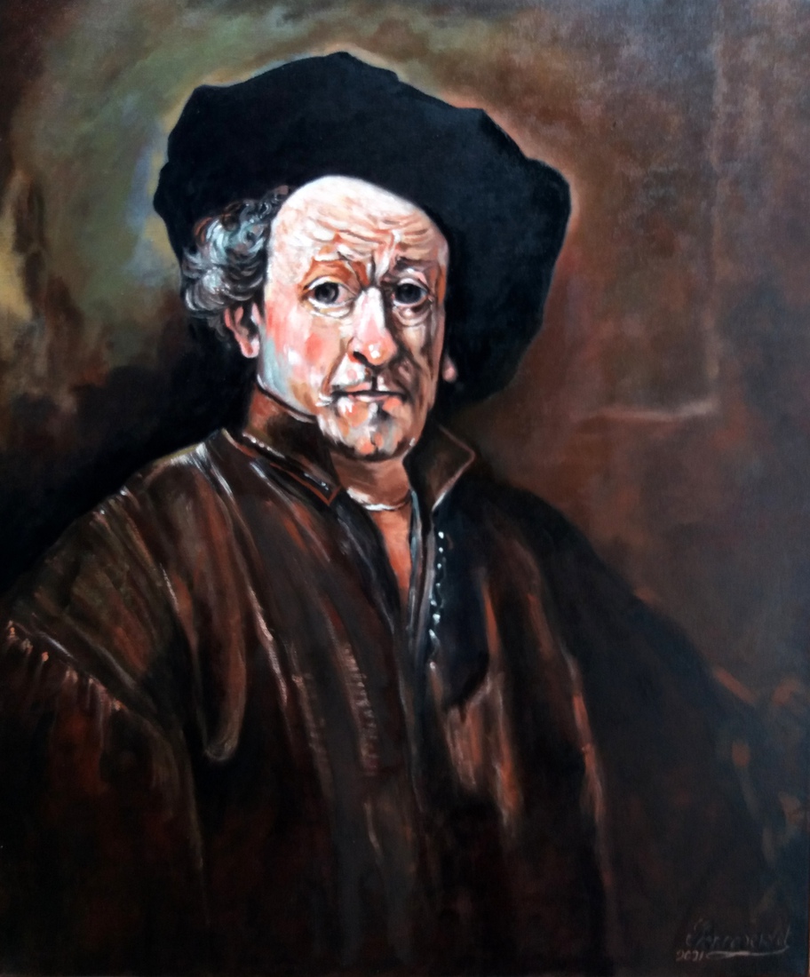 Zelfportret van Rembrandt.