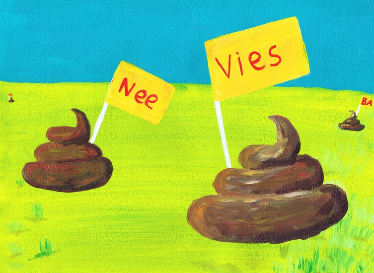 Protestvlaggetjes in de hondenpoep