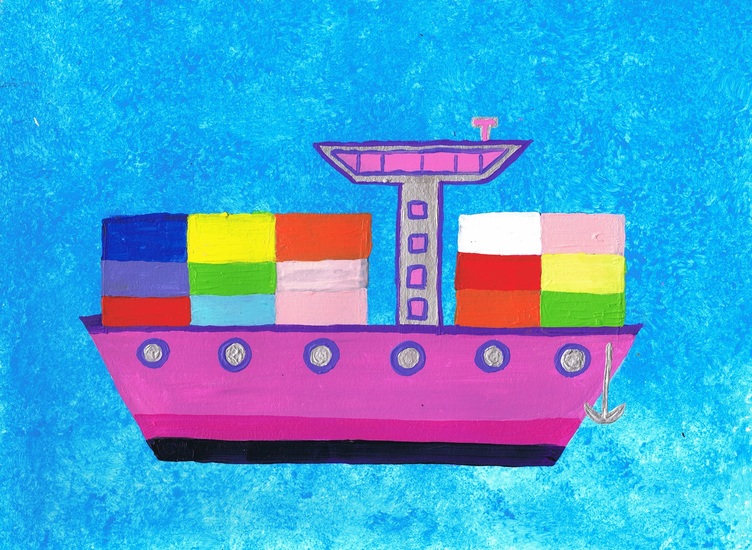 Roze Containerschip 2