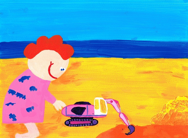 Peutertje Petertje speelt op het strand